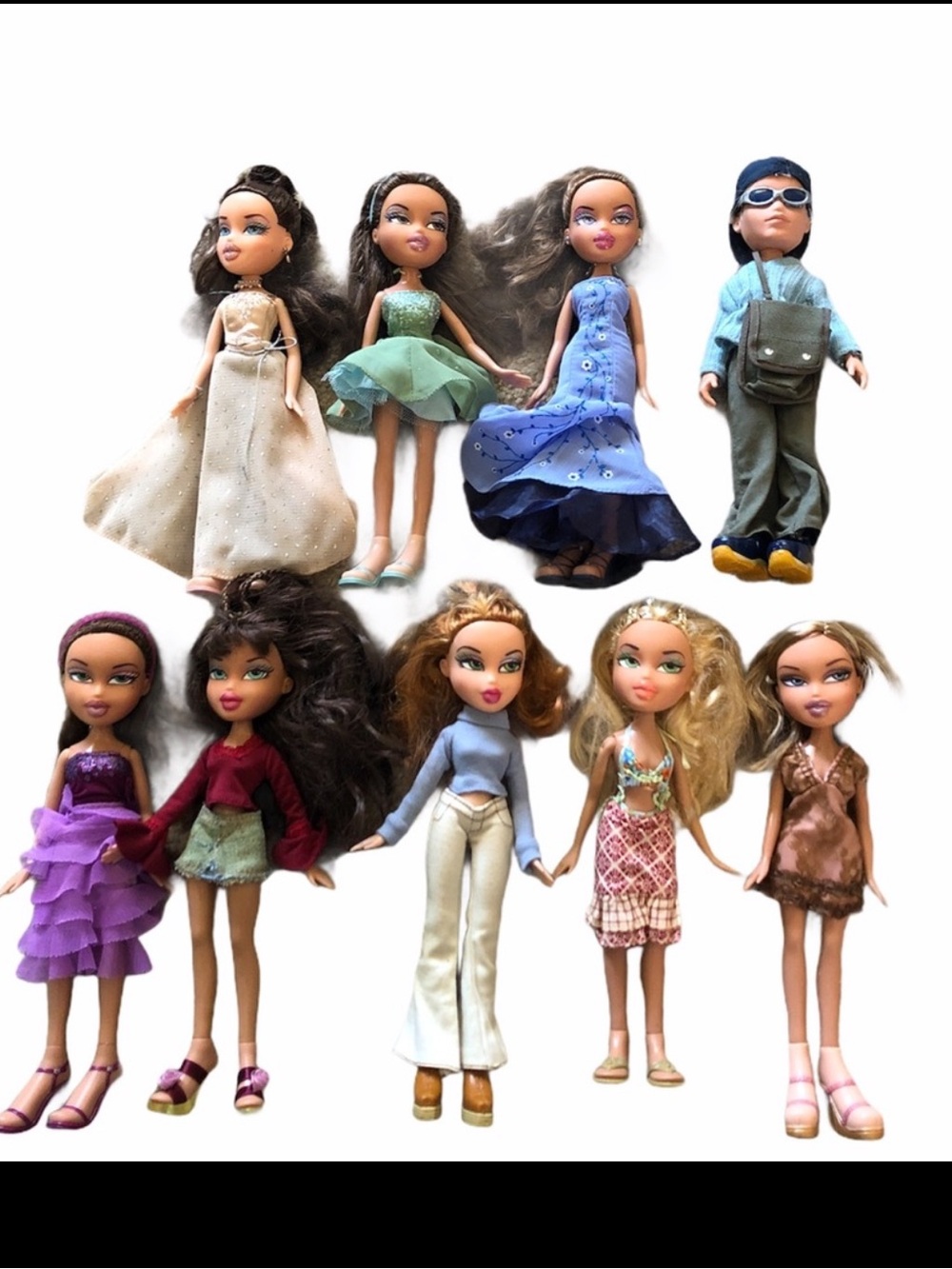 Bratz vintage 2001 2003 doll lot of 9 plus extra accessories